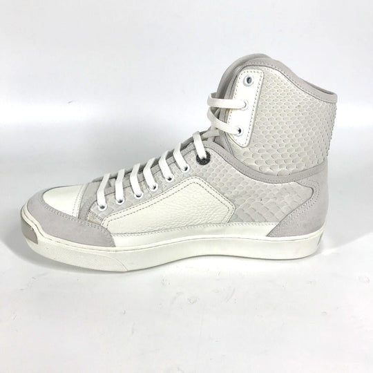 LOUIS VUITTON sneakers Leather, Suede white shoes shoes 8