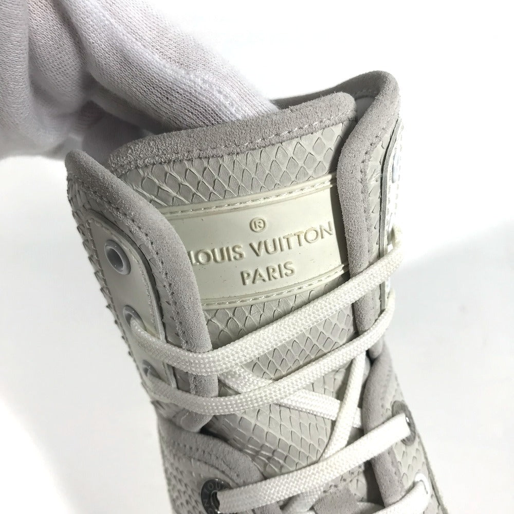 LOUIS VUITTON sneakers Leather, Suede white shoes shoes 8