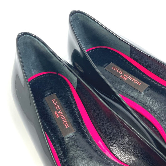 LOUIS VUITTON Leather shoes Patent leather Black x pink Pumps Petanko Monogram graffiti 34