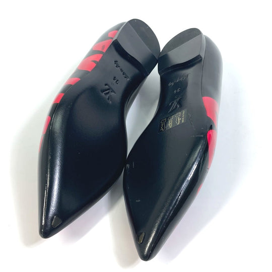 LOUIS VUITTON Leather shoes Patent leather Black x pink Pumps Petanko Monogram graffiti 34