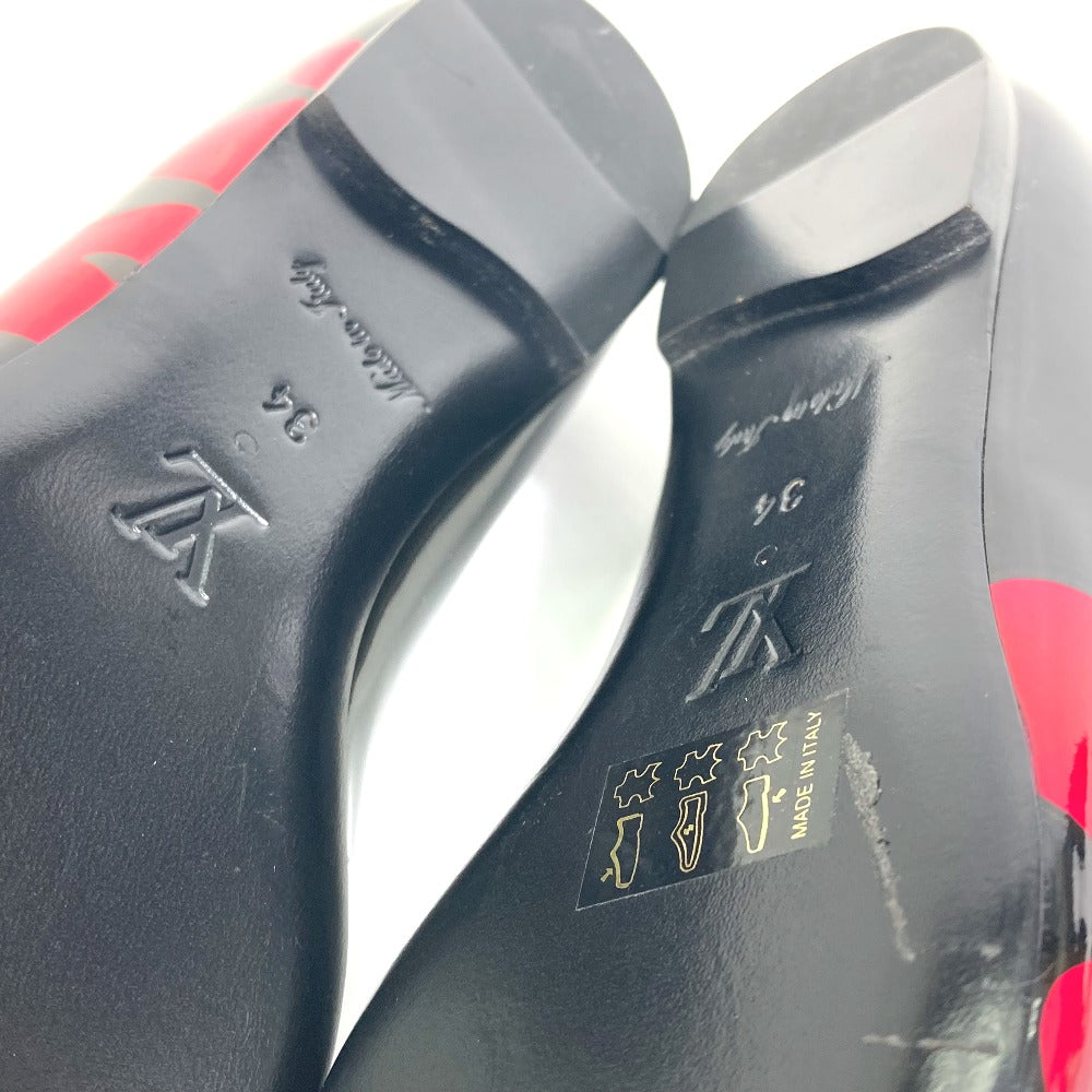 LOUIS VUITTON Leather shoes Patent leather Black x pink Pumps Petanko Monogram graffiti 34