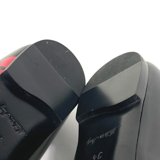 LOUIS VUITTON Leather shoes Patent leather Black x pink Pumps Petanko Monogram graffiti 34