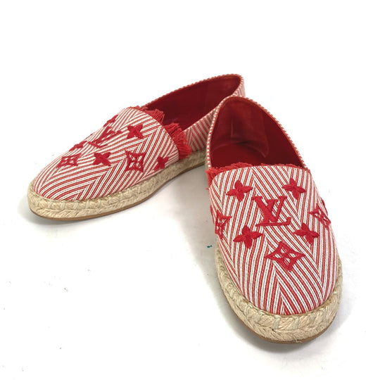 LOUIS VUITTON Slip-on Canvas, Canvas Red Monogram stripe 35.5