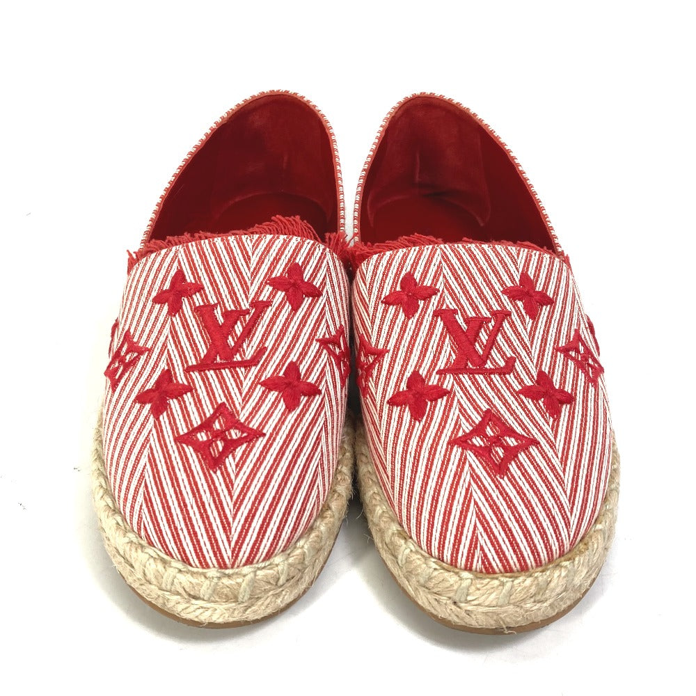 LOUIS VUITTON Slip-on Canvas, Canvas Red Monogram stripe 35.5