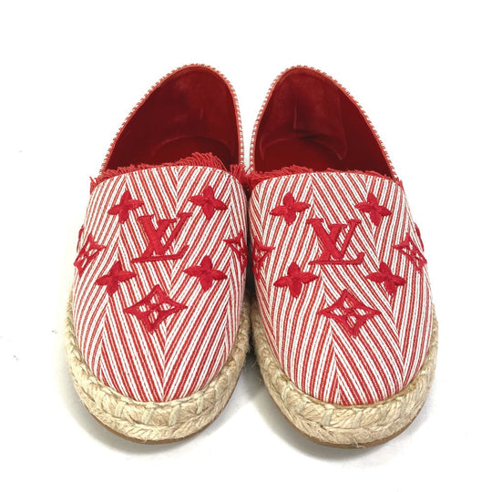 LOUIS VUITTON Slip-on Canvas, Canvas Red Monogram stripe 35.5
