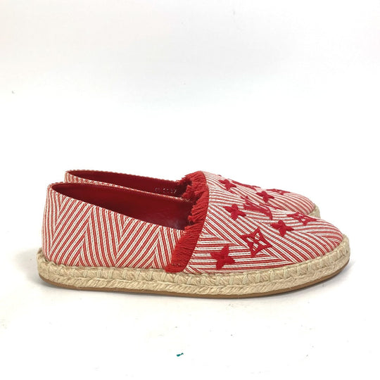 LOUIS VUITTON Slip-on Canvas, Canvas Red Monogram stripe 35.5