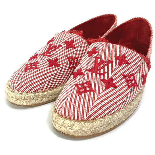 LOUIS VUITTON Slip-on Canvas, Canvas Red Monogram stripe 35.5