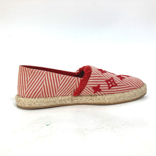 LOUIS VUITTON Slip-on Canvas, Canvas Red Monogram stripe 35.5