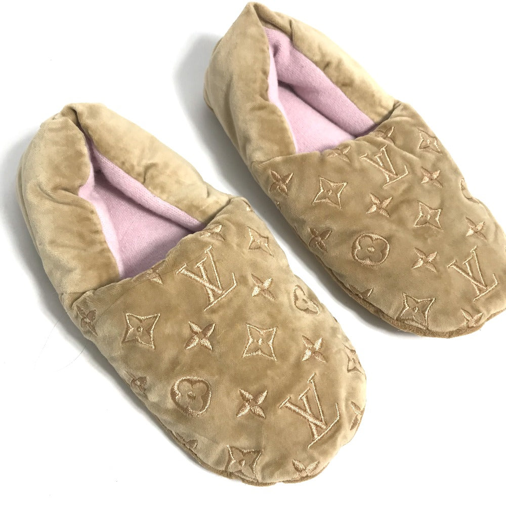 LOUIS VUITTON Other shoes velvet beige Dreamy line Monogrammed room shoes Women 36 Used Authentic