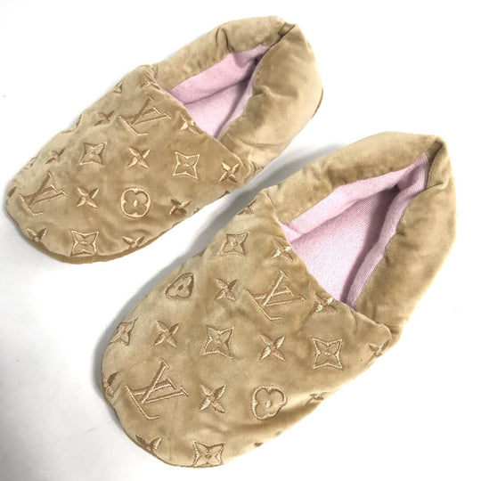 LOUIS VUITTON Other shoes velvet beige Dreamy line Monogrammed room shoes Women 36 Used Authentic