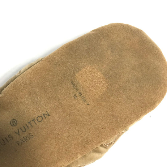 LOUIS VUITTON Other shoes velvet beige Dreamy line Monogrammed room shoes Women 36 Used Authentic