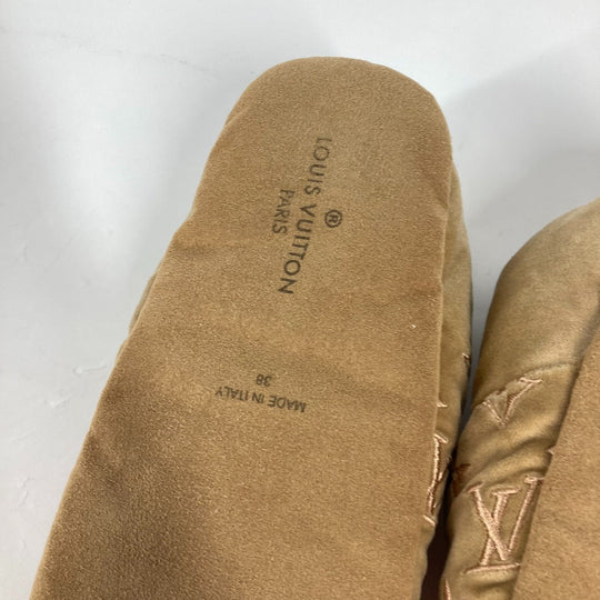 LOUIS VUITTON Other shoes 1A4M90 velvet beige Dreamy line Room Shoes Monogram Women 38 Used Authentic