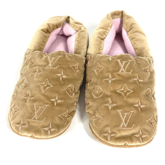 LOUIS VUITTON Other shoes 1A4M90 velvet beige Dreamy line Room Shoes Monogram Women 38 Used Authentic