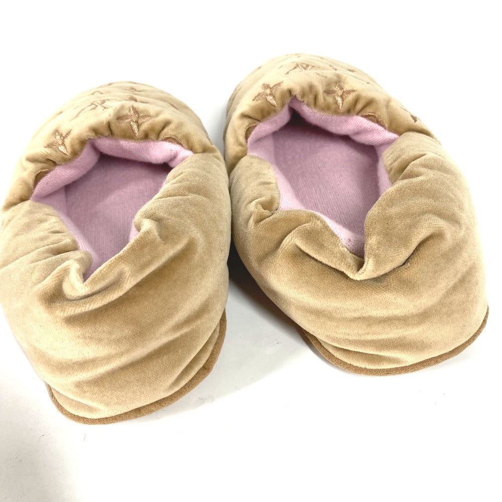 LOUIS VUITTON Other shoes 1A4M90 velvet beige Dreamy line Room Shoes Monogram Women 38 Used Authentic