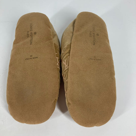 LOUIS VUITTON Other shoes 1A4M90 velvet beige Dreamy line Room Shoes Monogram Women 38 Used Authentic