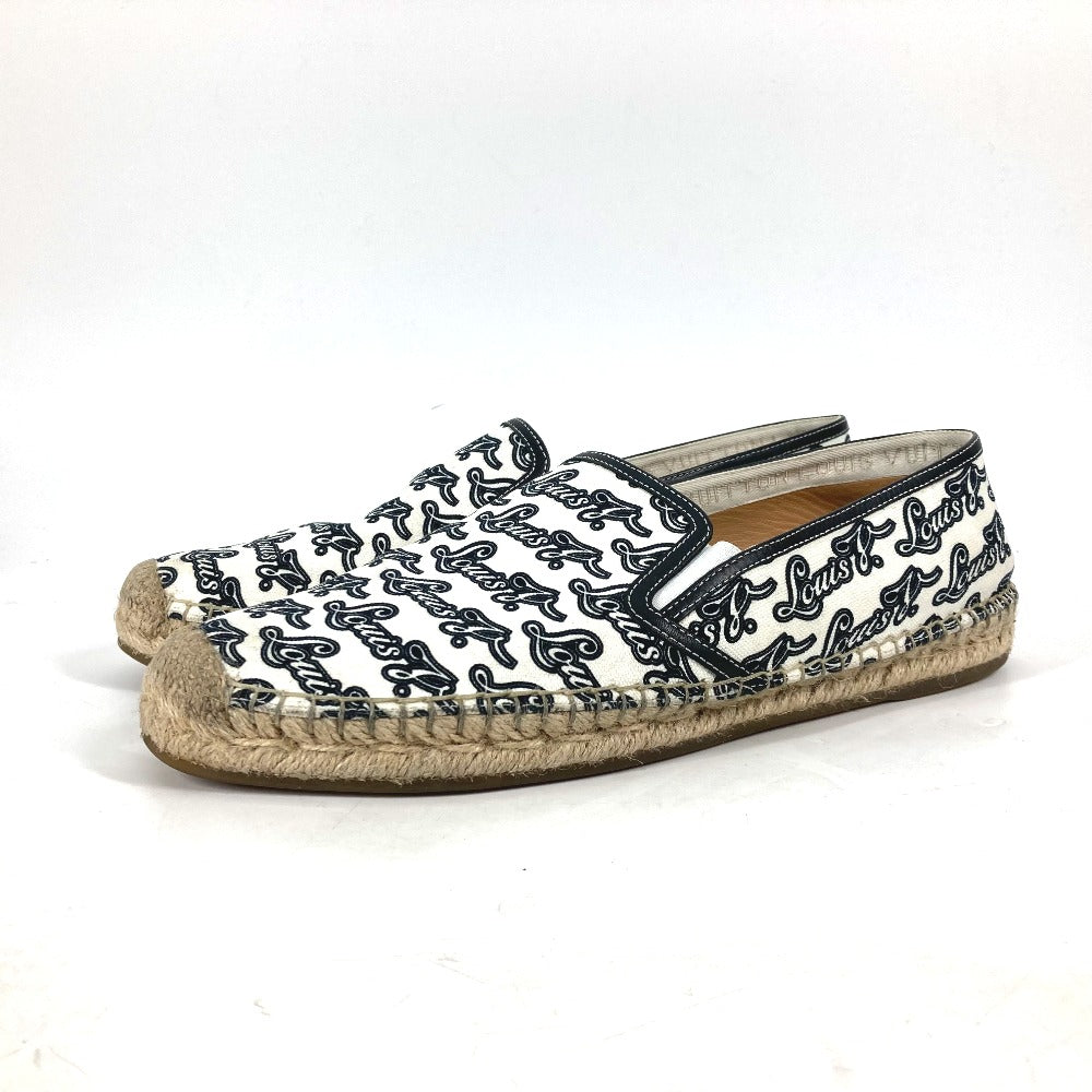 LOUIS VUITTON Low cut sneakers canvas white shoes All-over logo mens 8 Used Authentic