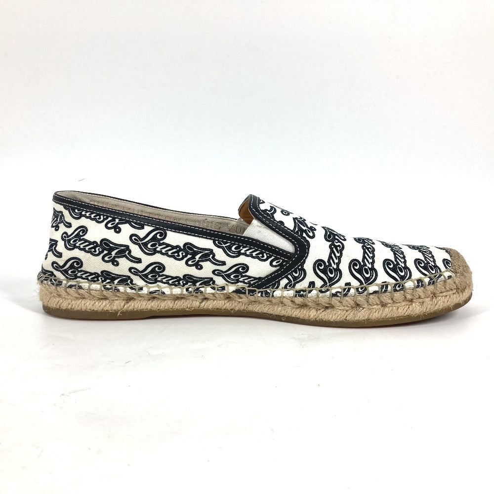 LOUIS VUITTON Low cut sneakers canvas white shoes All-over logo mens 8 Used Authentic
