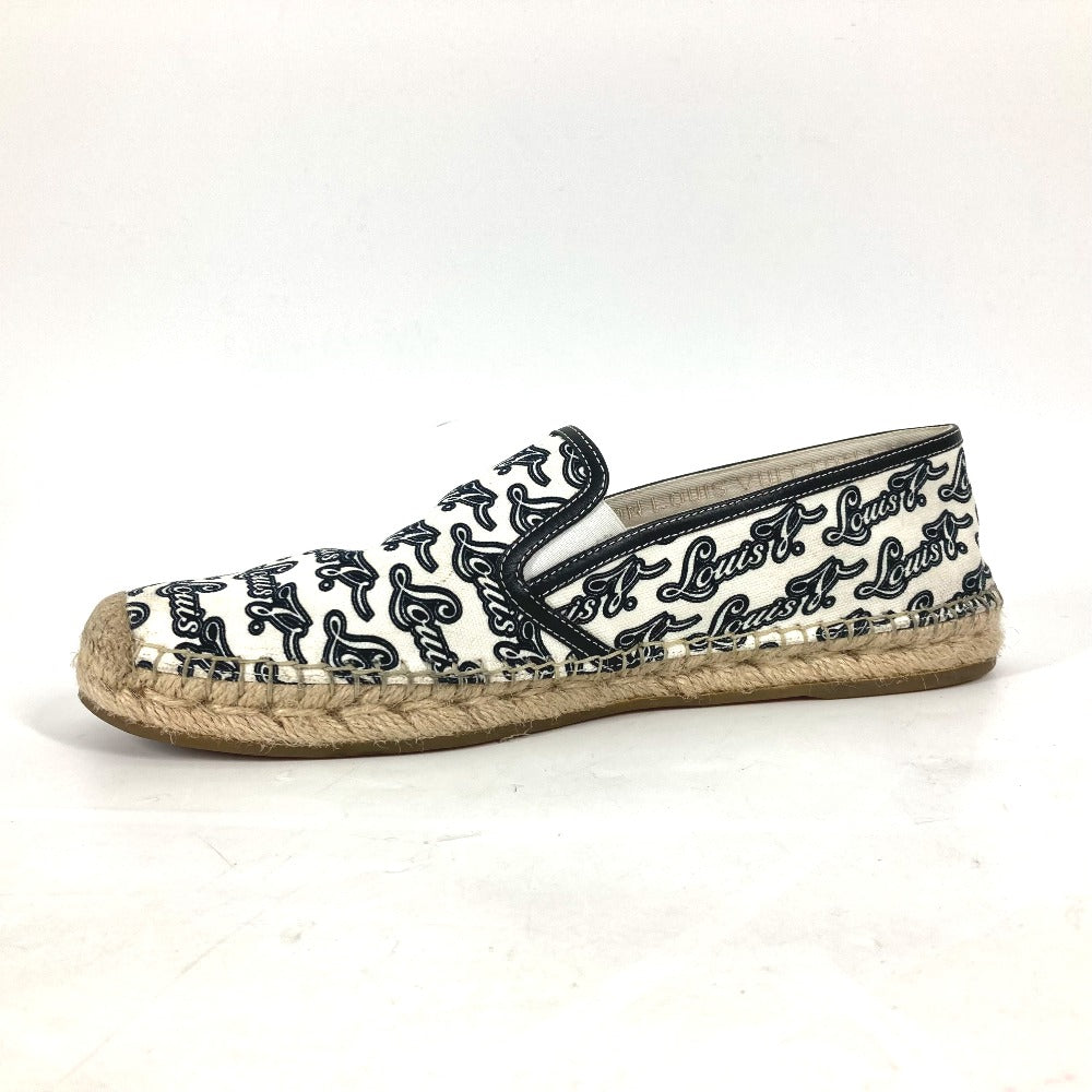LOUIS VUITTON Low cut sneakers canvas white shoes All-over logo mens 8 Used Authentic