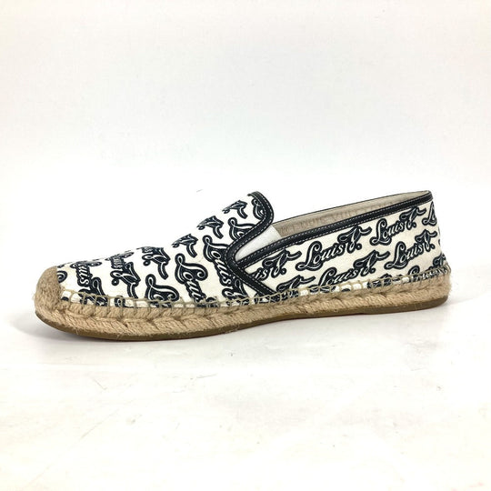 LOUIS VUITTON Low cut sneakers canvas white shoes All-over logo mens 8 Used Authentic