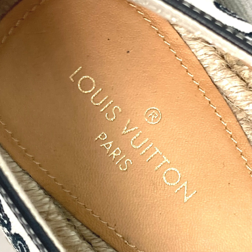 LOUIS VUITTON Low cut sneakers canvas white shoes All-over logo mens 8 Used Authentic