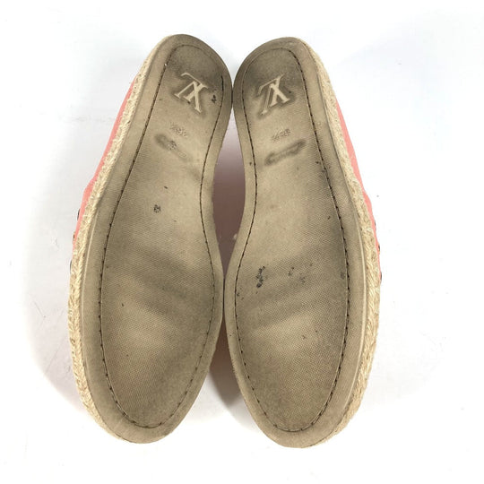 LOUIS VUITTON Slip-on leather pink Shoes shoes Flower espadrilles Women 36.5 Used Authentic