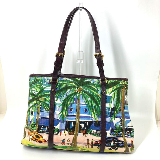 LOUIS VUITTON Tote Bag M93771 Canvas / leather green Eyeall hippo PM Women Used Authentic