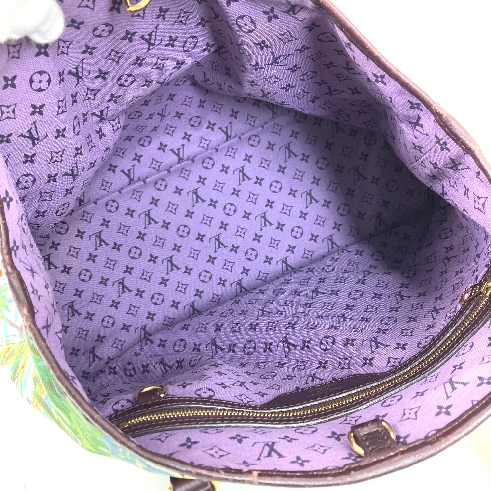 LOUIS VUITTON Tote Bag M93771 Canvas / leather green Eyeall hippo PM Women Used Authentic