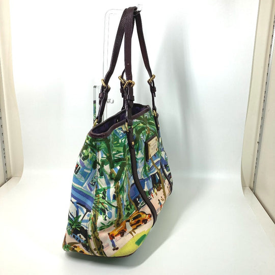 LOUIS VUITTON Tote Bag M93771 Canvas / leather green Eyeall hippo PM Women Used Authentic