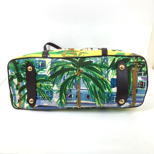 LOUIS VUITTON Tote Bag M93771 Canvas / leather green Eyeall hippo PM Women Used Authentic