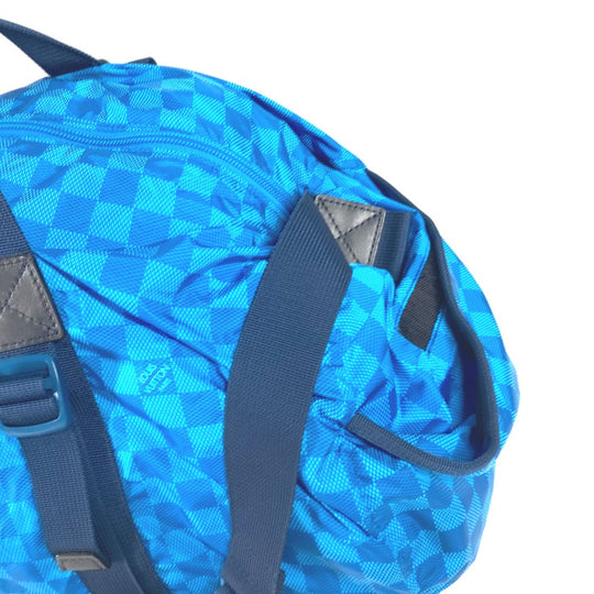 LOUIS VUITTON Boston Duffel bag M97057 Nylon blue Damier Aventure Plat Ktical mens Used Authentic