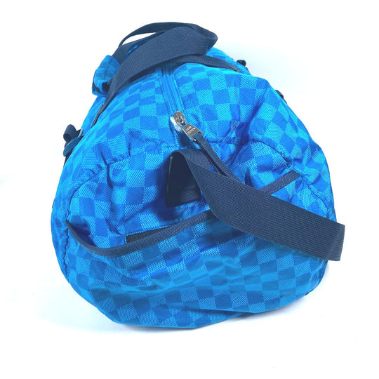 LOUIS VUITTON Boston Duffel bag M97057 Nylon blue Damier Aventure Plat Ktical mens Used Authentic