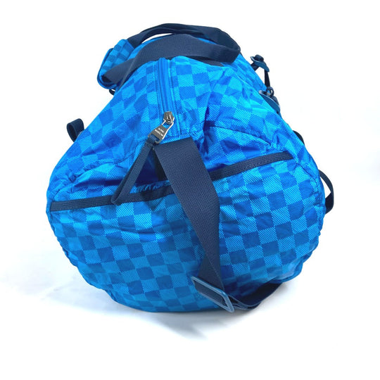 LOUIS VUITTON Boston Duffel bag M97057 Nylon blue Damier van tulle Plat Ktical mens Used Authentic