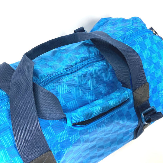 LOUIS VUITTON Boston Duffel bag M97057 Nylon blue Damier van tulle Plat Ktical mens Used Authentic