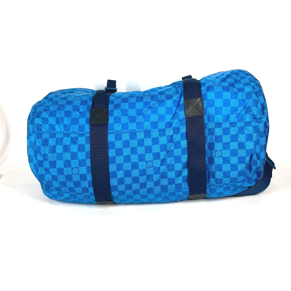 LOUIS VUITTON Boston Duffel bag M97057 Nylon blue Damier van tulle Plat Ktical mens Used Authentic