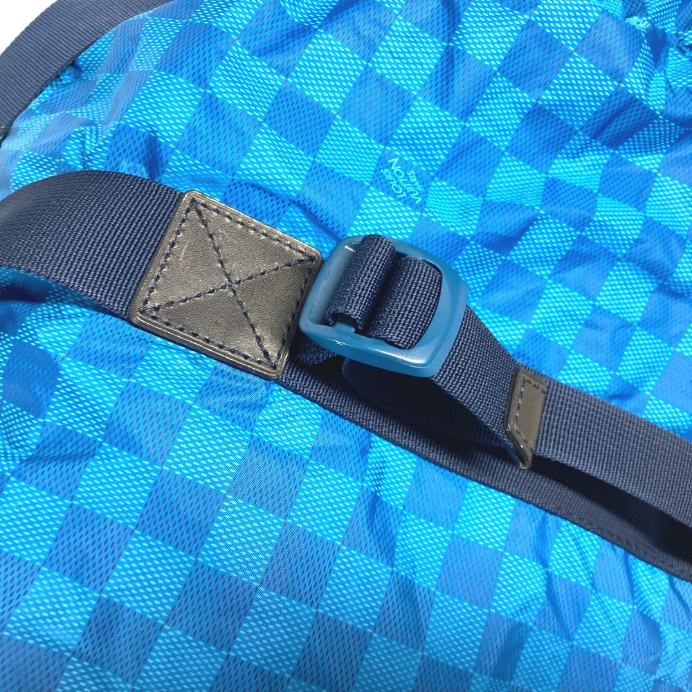 LOUIS VUITTON Boston Duffel bag M97057 Nylon blue Damier van tulle Plat Ktical mens Used Authentic