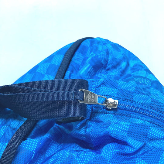 LOUIS VUITTON Boston Duffel bag M97057 Nylon blue Damier van tulle Plat Ktical mens Used Authentic
