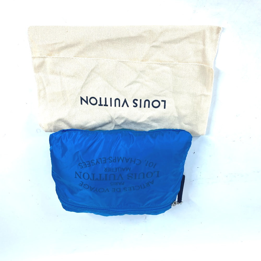 LOUIS VUITTON Boston Duffel bag M97057 Nylon blue Damier van tulle Plat Ktical mens Used Authentic