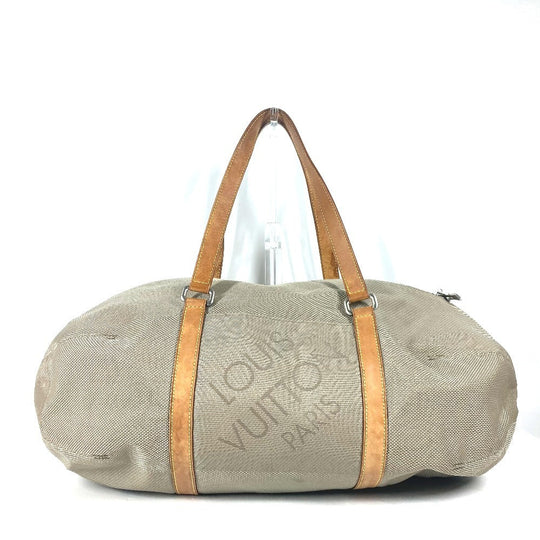 LOUIS VUITTON Boston Duffel bag M93065 Damier Jean Canvas gray Damier Jean Akatan mens Used Authentic