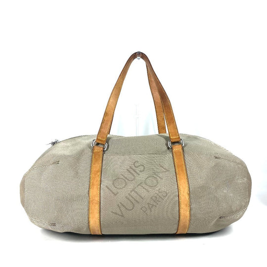 LOUIS VUITTON Boston Duffel bag M93065 Damier Jean Canvas gray Damier Jean Akatan mens Used Authentic