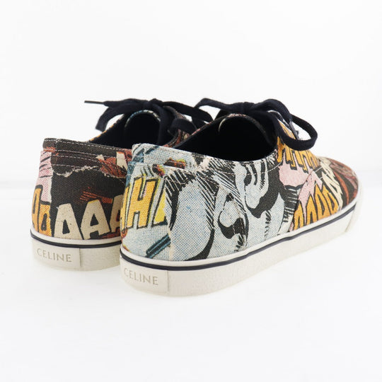 CELINE sneakers 400A11 canvas Brown Women 40 Used Authentic