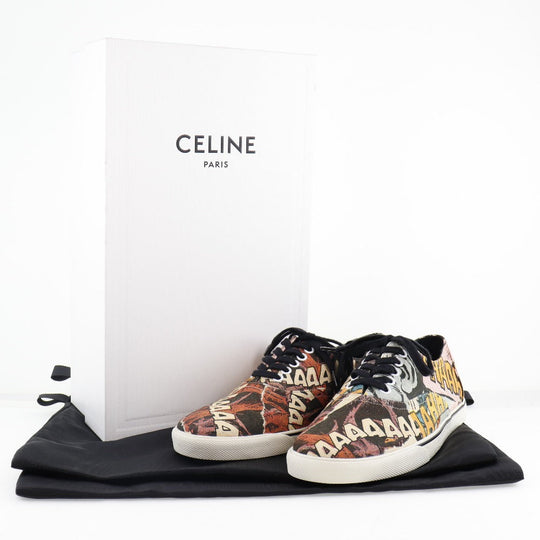 CELINE sneakers 400A11 canvas Brown Women 40 Used Authentic