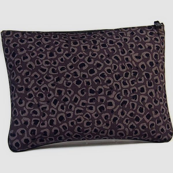 GUCCI Clutch bag Canvas, leather gray business bag Leopard print unisex(Unisex) Used Authentic