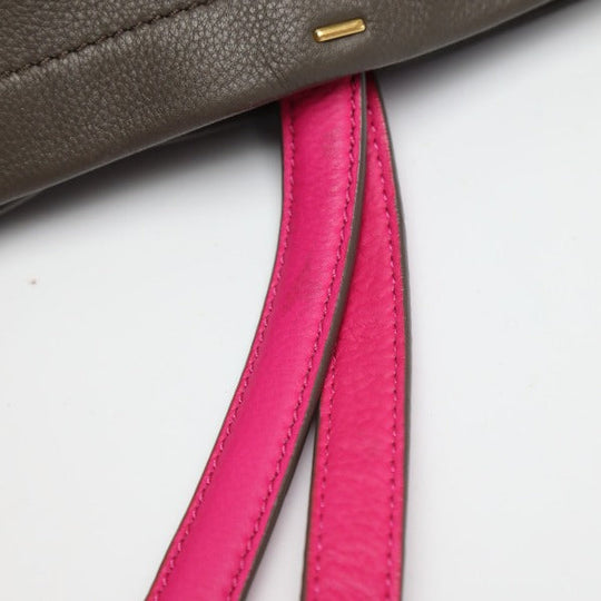 MARC BY MARC JACOBS Tote Bag leather Gray x Black x Pink Watts The T Mini Tote Women Used Authentic