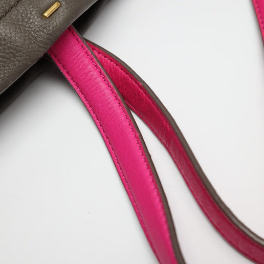 MARC BY MARC JACOBS Tote Bag leather Gray x Black x Pink Watts The T Mini Tote Women Used Authentic