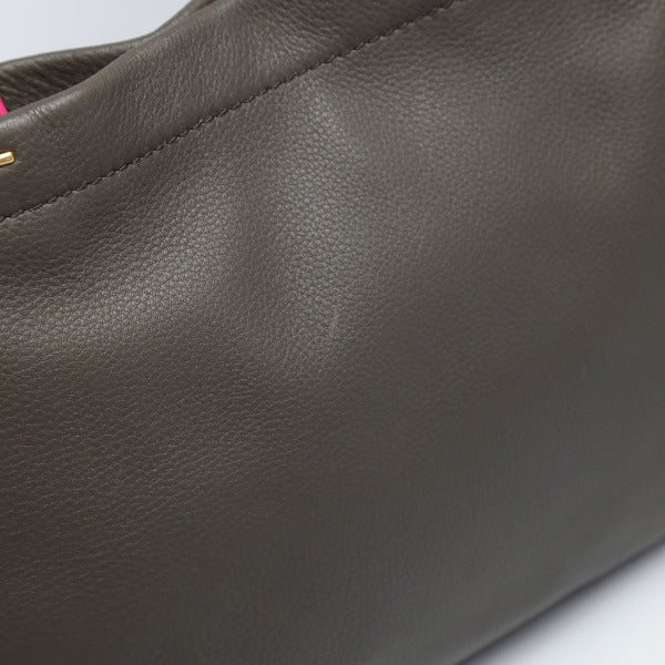 MARC BY MARC JACOBS Tote Bag leather Gray x Black x Pink Watts The T Mini Tote Women Used Authentic