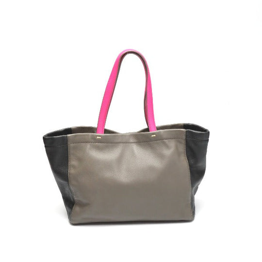 MARC BY MARC JACOBS Tote Bag leather Gray x Black x Pink Watts The T Mini Tote Women Used Authentic