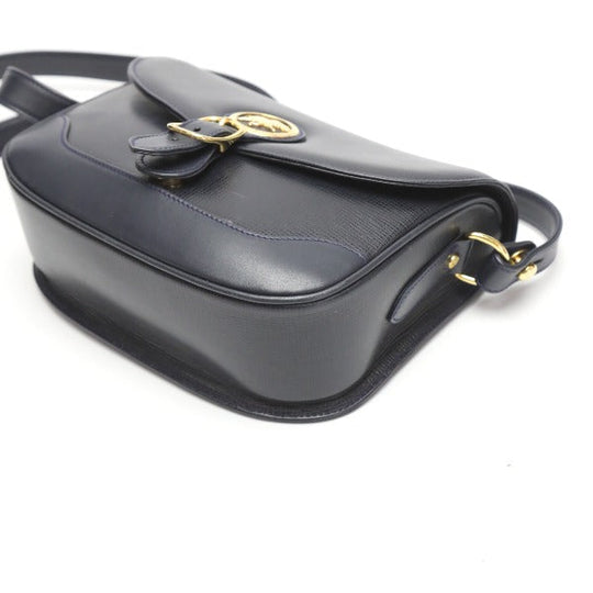 HUNTING WORLD Shoulder Bag leather Navy Crossbody Shoulder Bag Women Used Authentic