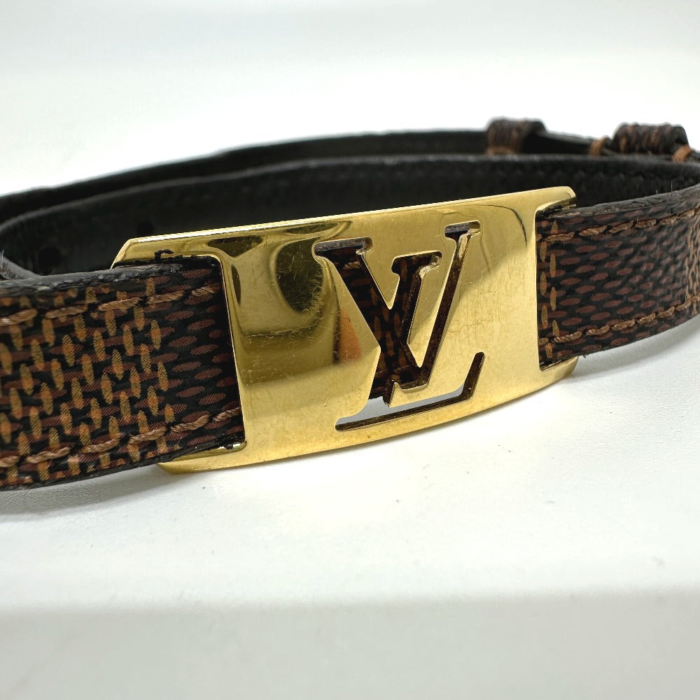 LOUIS VUITTON bracelet M6623 Damier canvas Brown Bracelet Sign It Women Used Authentic
