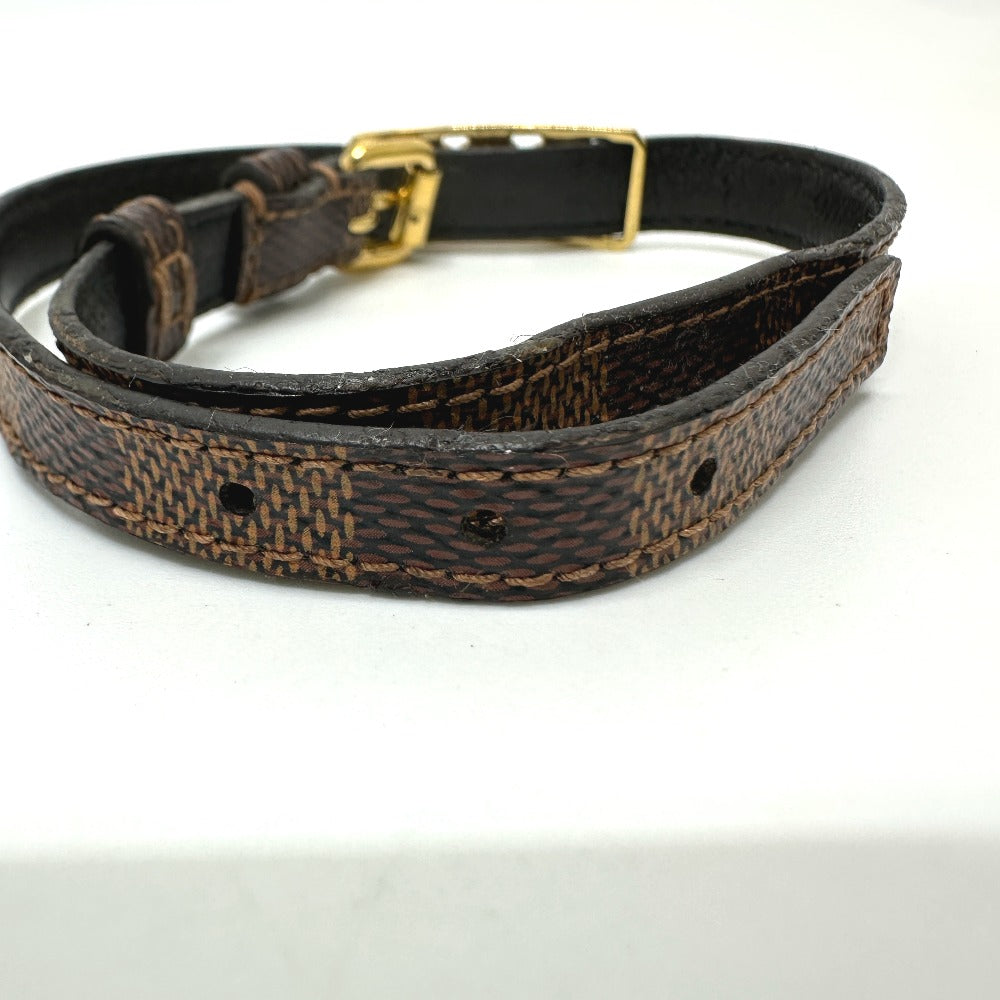 LOUIS VUITTON bracelet M6623 Damier canvas Brown Bracelet Sign It Women Used Authentic