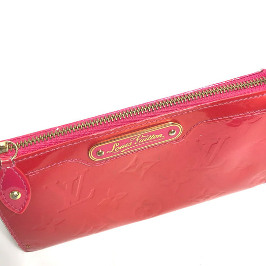 LOUIS VUITTON Pouch M93647 Patent leather pink Monogram Vernis Truth cosmetic Women Used Authentic